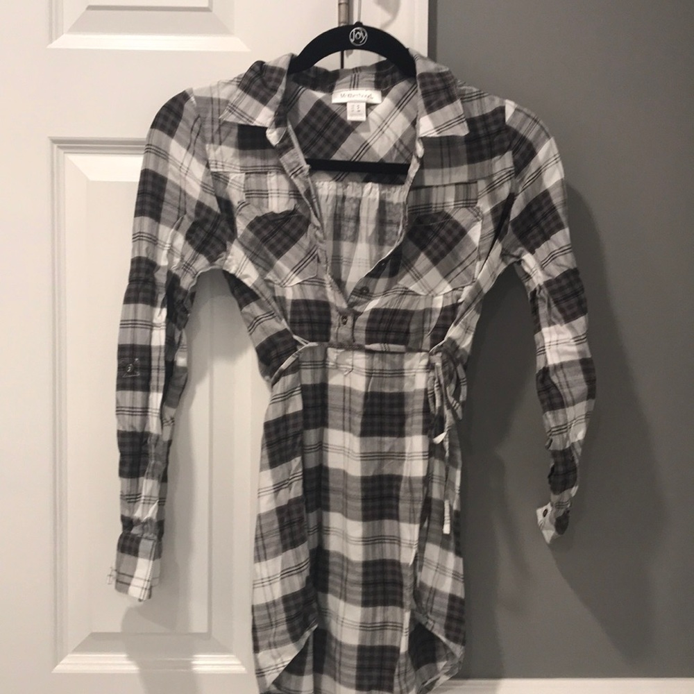 Motherhood Maternity Tunic Plaid